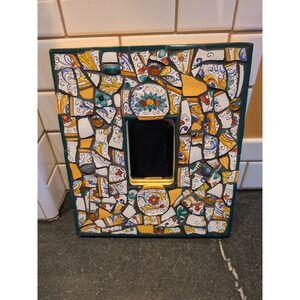 Unique Mosaic Picture Frame Handcrafted Ceramic Glass Art